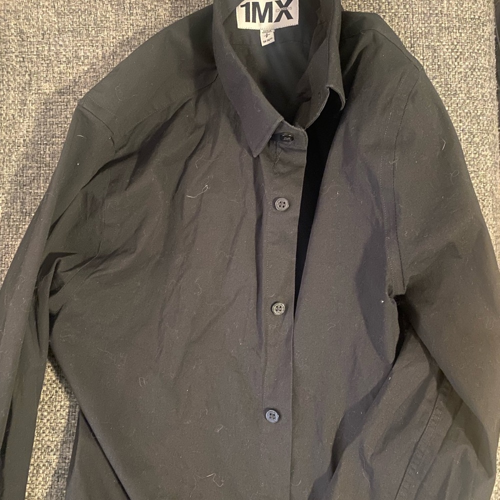 Express 1MX Extra Slim Fit Black Shirt